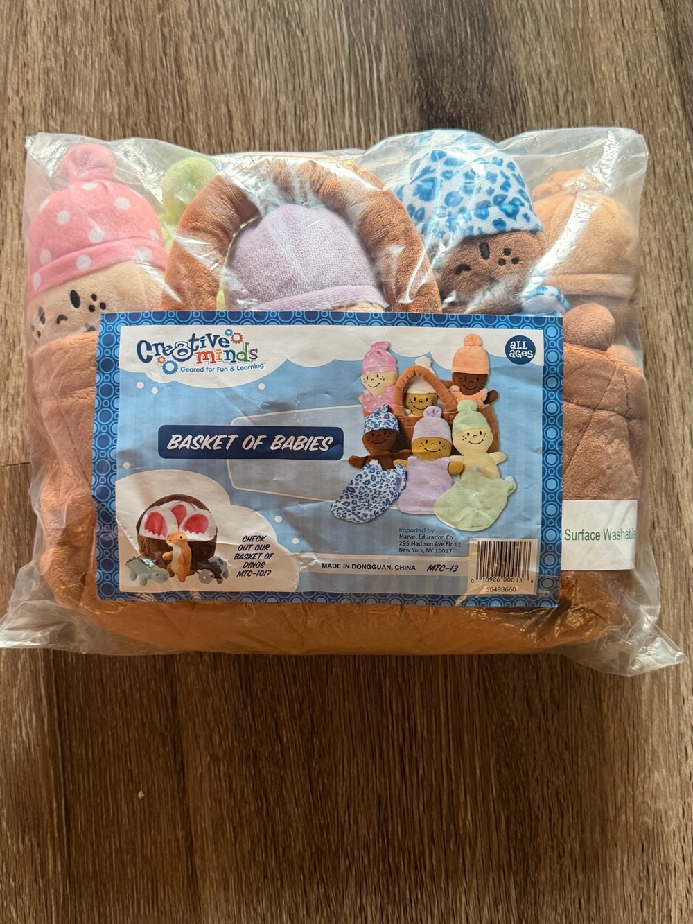 Creative Minds "Basket of Babies" Plush Set - Pastel Multicolor